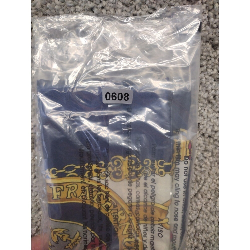 Basha Vintage Heraldic Print Scarf Hand Roll 30 in W X 30 in L Shield, Lion Gold - Picture 10 of 10